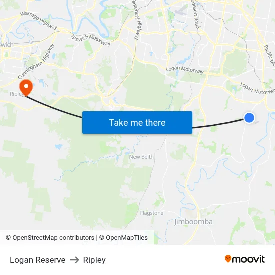 Logan Reserve to Ripley map