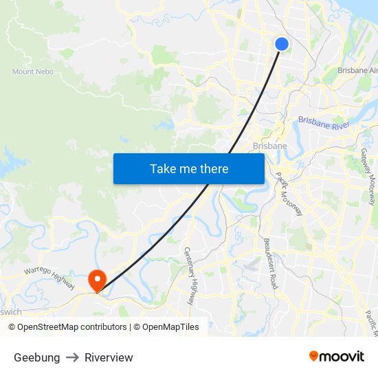 Geebung to Riverview map
