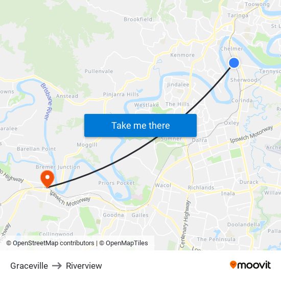 Graceville to Riverview map