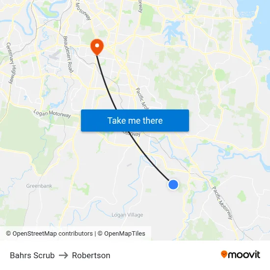 Bahrs Scrub to Robertson map