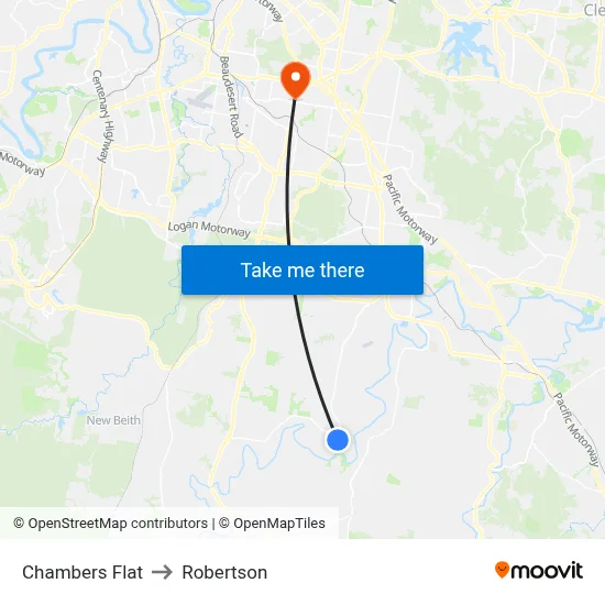 Chambers Flat to Robertson map