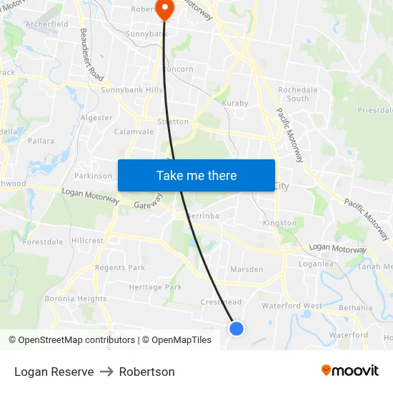 Logan Reserve to Robertson map