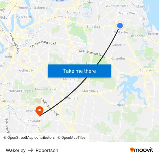 Wakerley to Robertson map