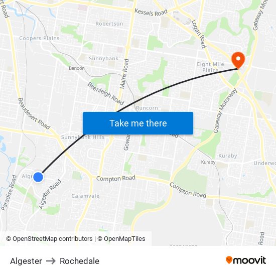Algester to Rochedale map
