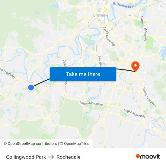 Collingwood Park to Rochedale map