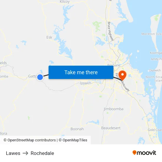 Lawes to Rochedale map