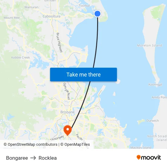 Bongaree to Rocklea map