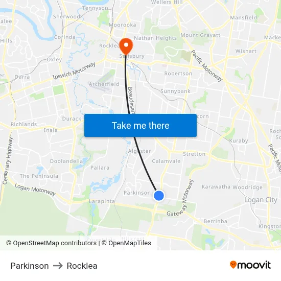 Parkinson to Rocklea map