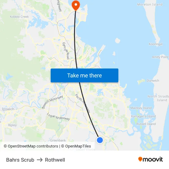 Bahrs Scrub to Rothwell map