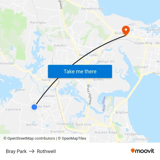 Bray Park to Rothwell map
