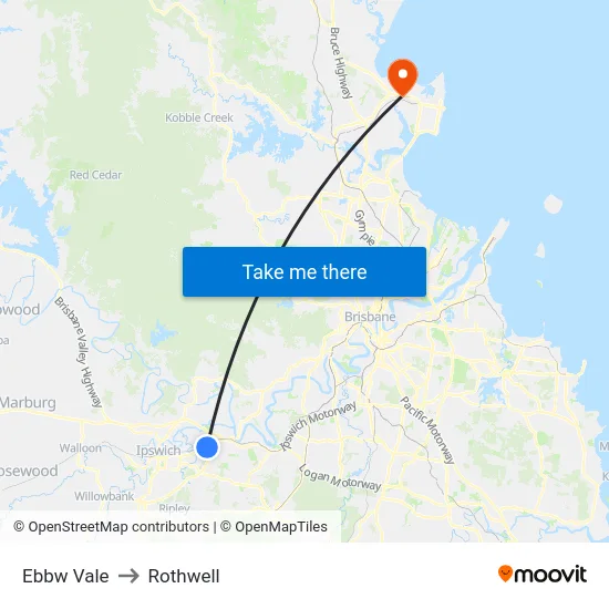Ebbw Vale to Rothwell map