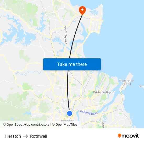 Herston to Rothwell map