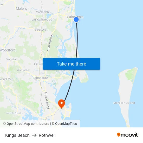 Kings Beach to Rothwell map