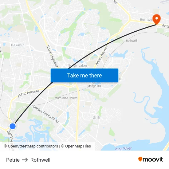 Petrie to Rothwell map