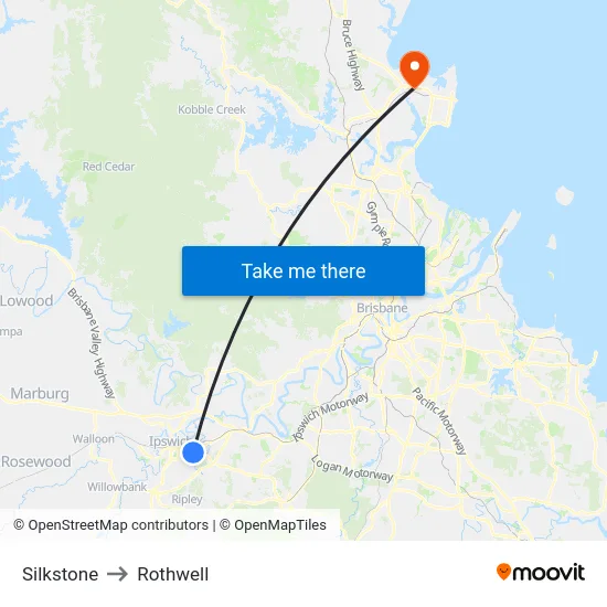 Silkstone to Rothwell map