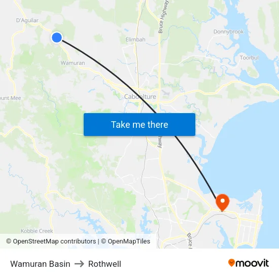 Wamuran Basin to Rothwell map