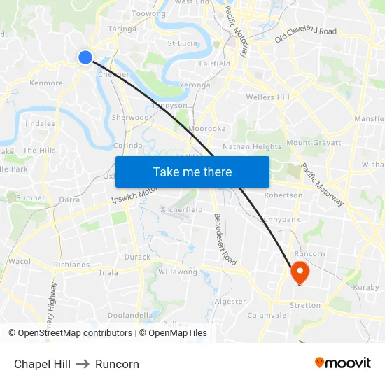 Chapel Hill to Runcorn map