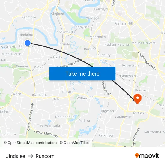 Jindalee to Runcorn map