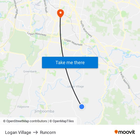 Logan Village to Runcorn map