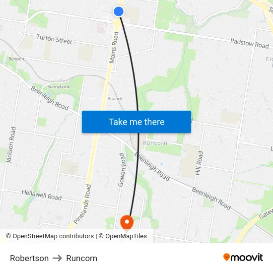 Robertson to Runcorn map