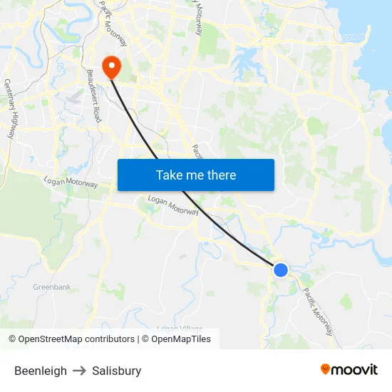 Beenleigh to Salisbury map