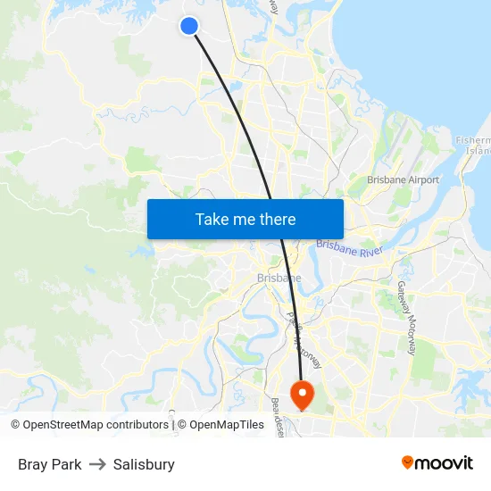 Bray Park to Salisbury map