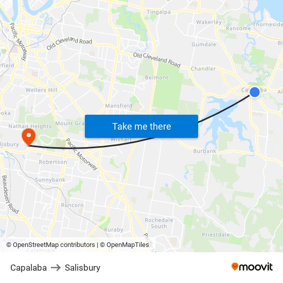 Capalaba to Salisbury map