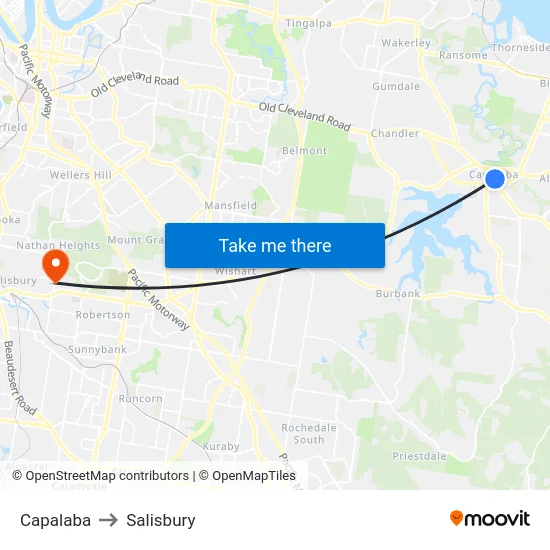 Capalaba to Salisbury map