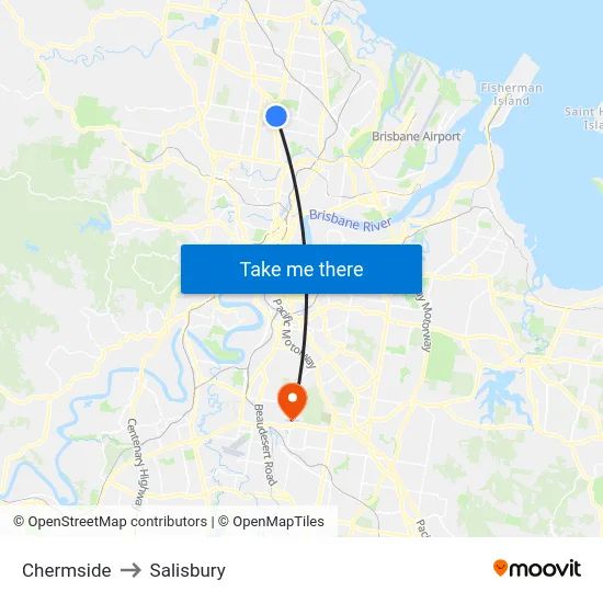Chermside to Salisbury map