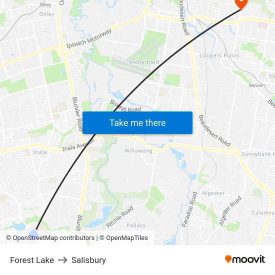 Forest Lake to Salisbury map