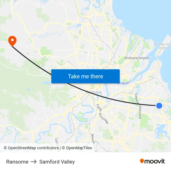 Ransome to Samford Valley map
