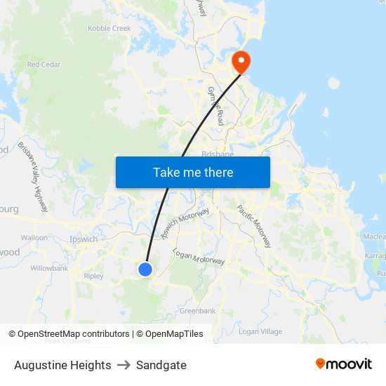 Augustine Heights to Sandgate map