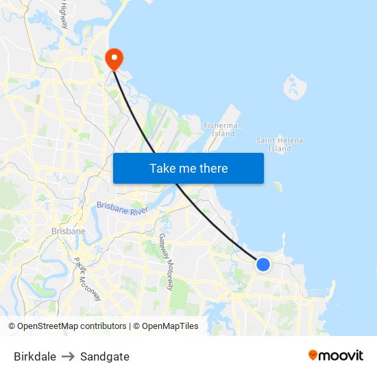 Birkdale to Sandgate map