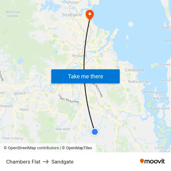 Chambers Flat to Sandgate map