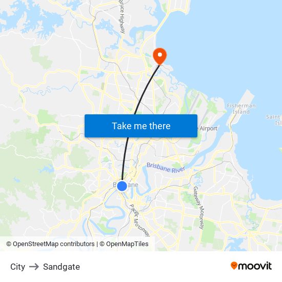 City to Sandgate map