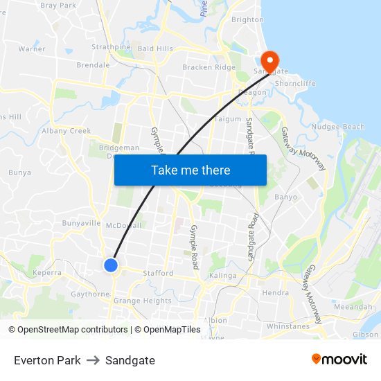 Everton Park to Sandgate map