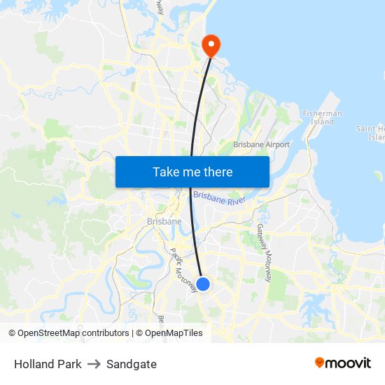 Holland Park to Sandgate map