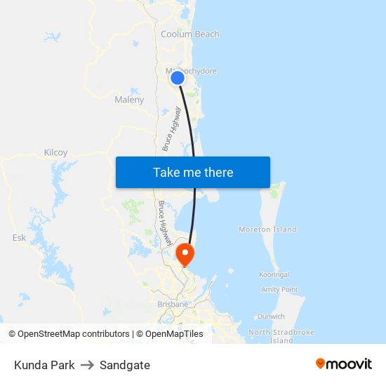 Kunda Park to Sandgate map