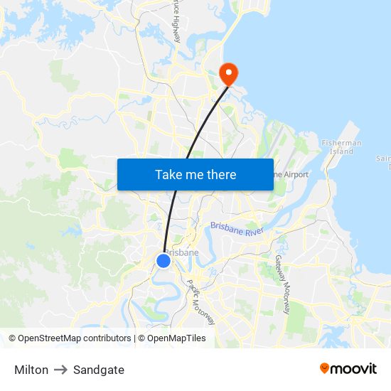 Milton to Sandgate map