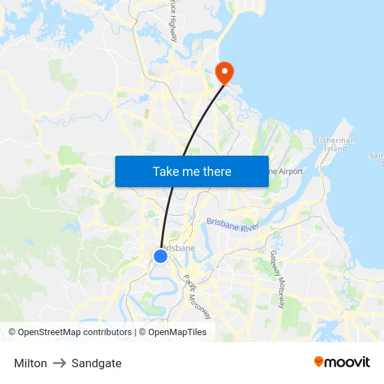 Milton to Sandgate map