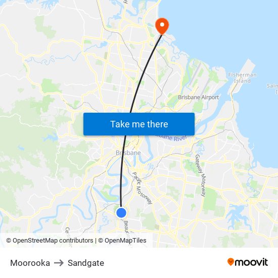Moorooka to Sandgate map
