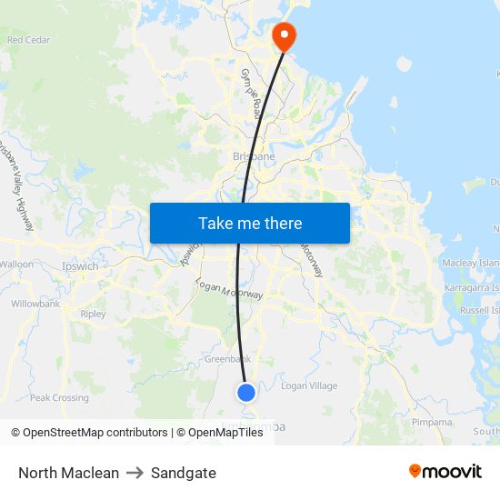 North Maclean to Sandgate map