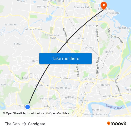 The Gap to Sandgate map