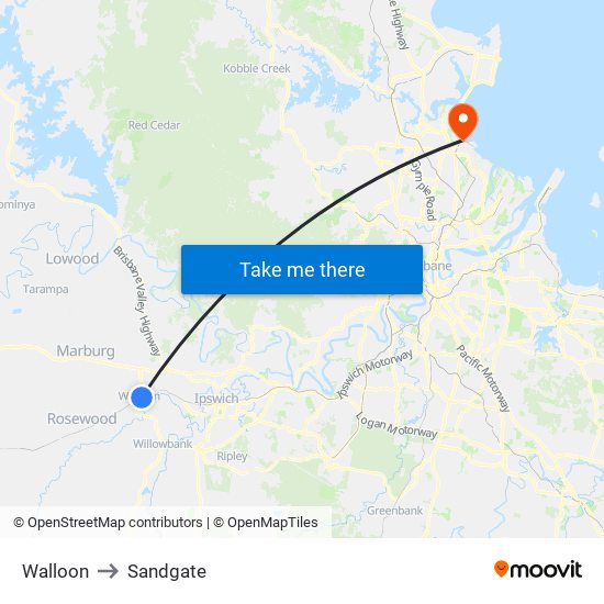 Walloon to Sandgate map