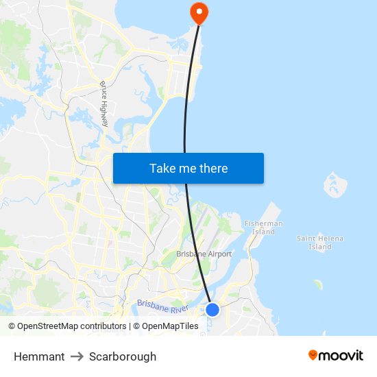 Hemmant to Scarborough map