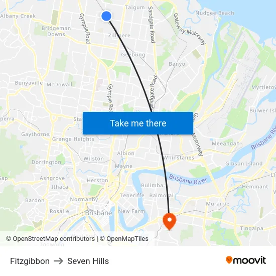 Fitzgibbon to Seven Hills map