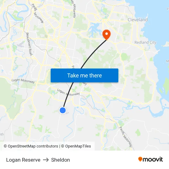 Logan Reserve to Sheldon map