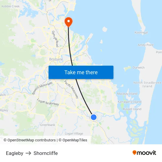 Eagleby to Shorncliffe map