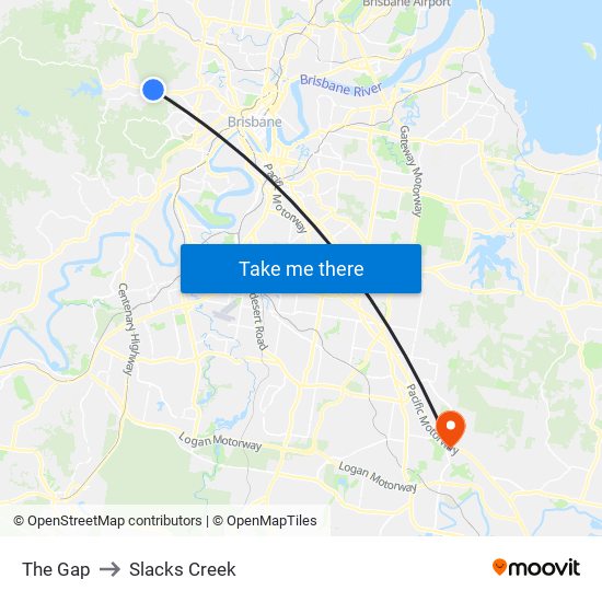 The Gap to Slacks Creek map