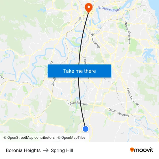 Boronia Heights to Spring Hill map